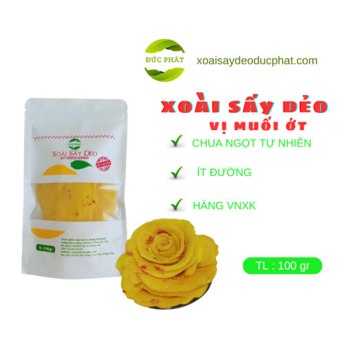 XOÀI SẤY DẺO MUỐI ỚT ĐỨC PHÁT 100GR (GIÁ SỈ)